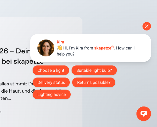 Kira, the AI lighting consultant at skapetze®