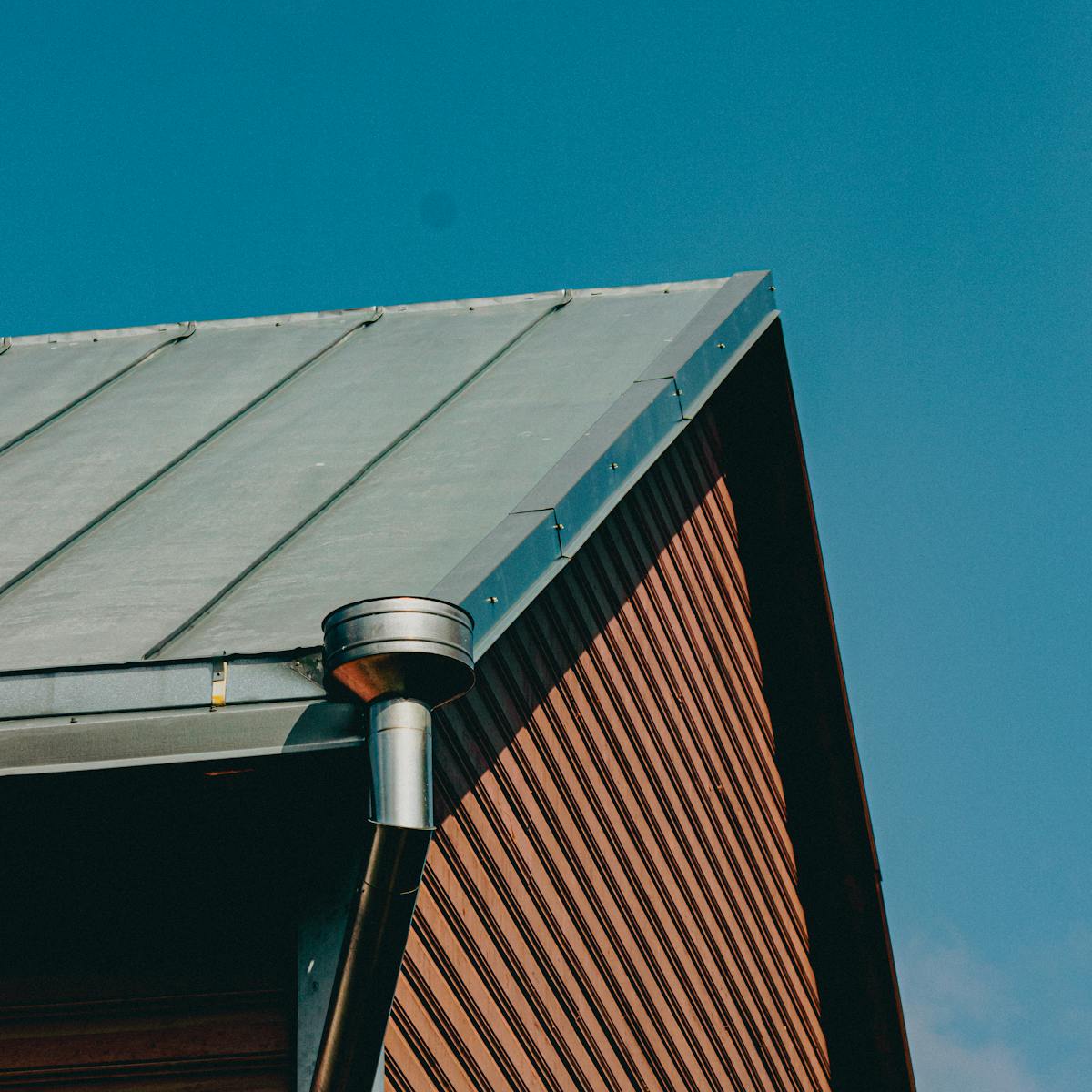 Modern house with steel chimney