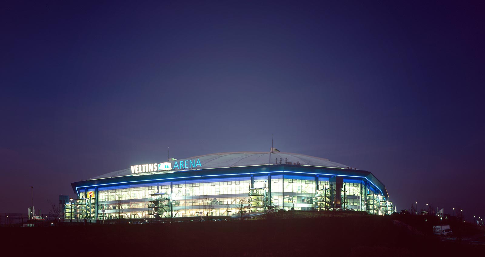 Aerial view of VELTINS-Arena stadium